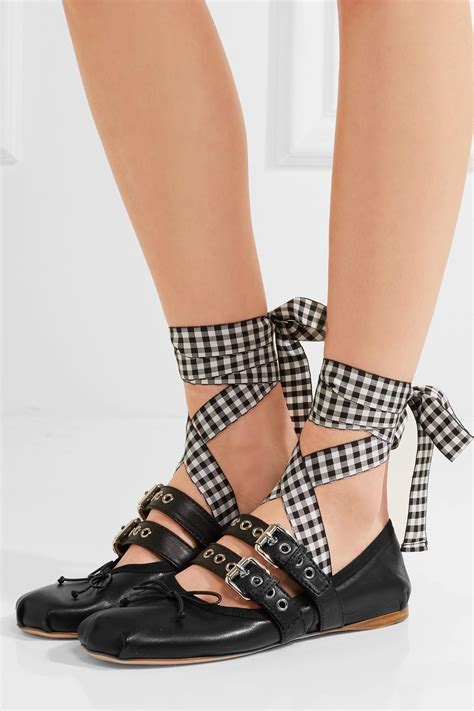 miu miu lace up ballet flats|ballet flats price tag.